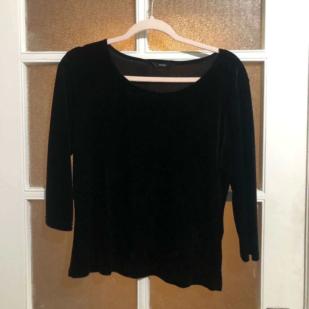 Fiore Black Velvet Top